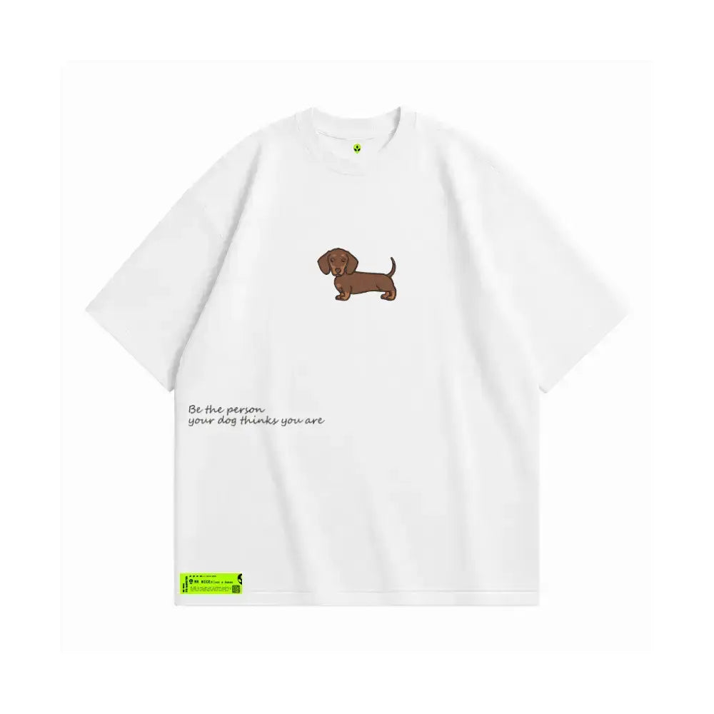 Dog Person Oversized Tee White