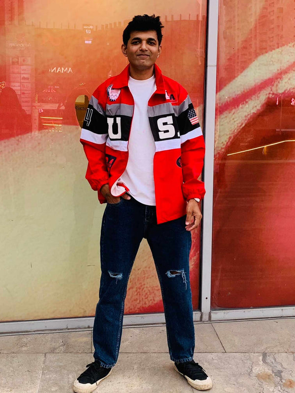 USA Racing Jacket Red