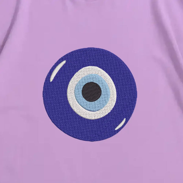 Lavender EvilEye Embroidery Tee