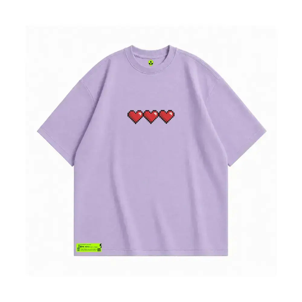 Hearts Oversized Tee Lilac