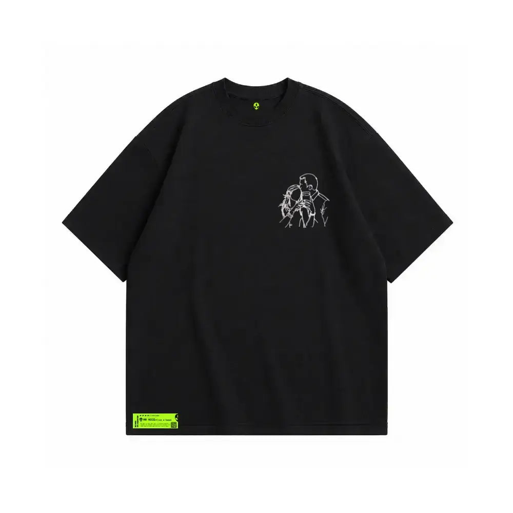 Lineart Portrait Embroidery Oversized Tee