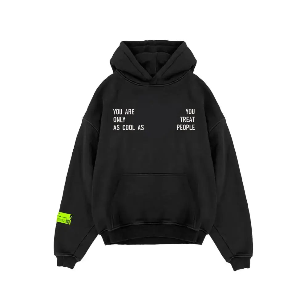 Cool Quote Oversized Hoodie Black