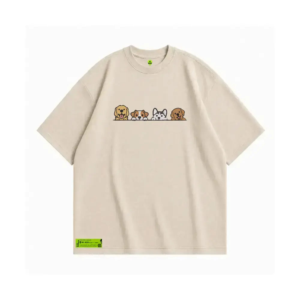 Puppies Oversized Tee Beige