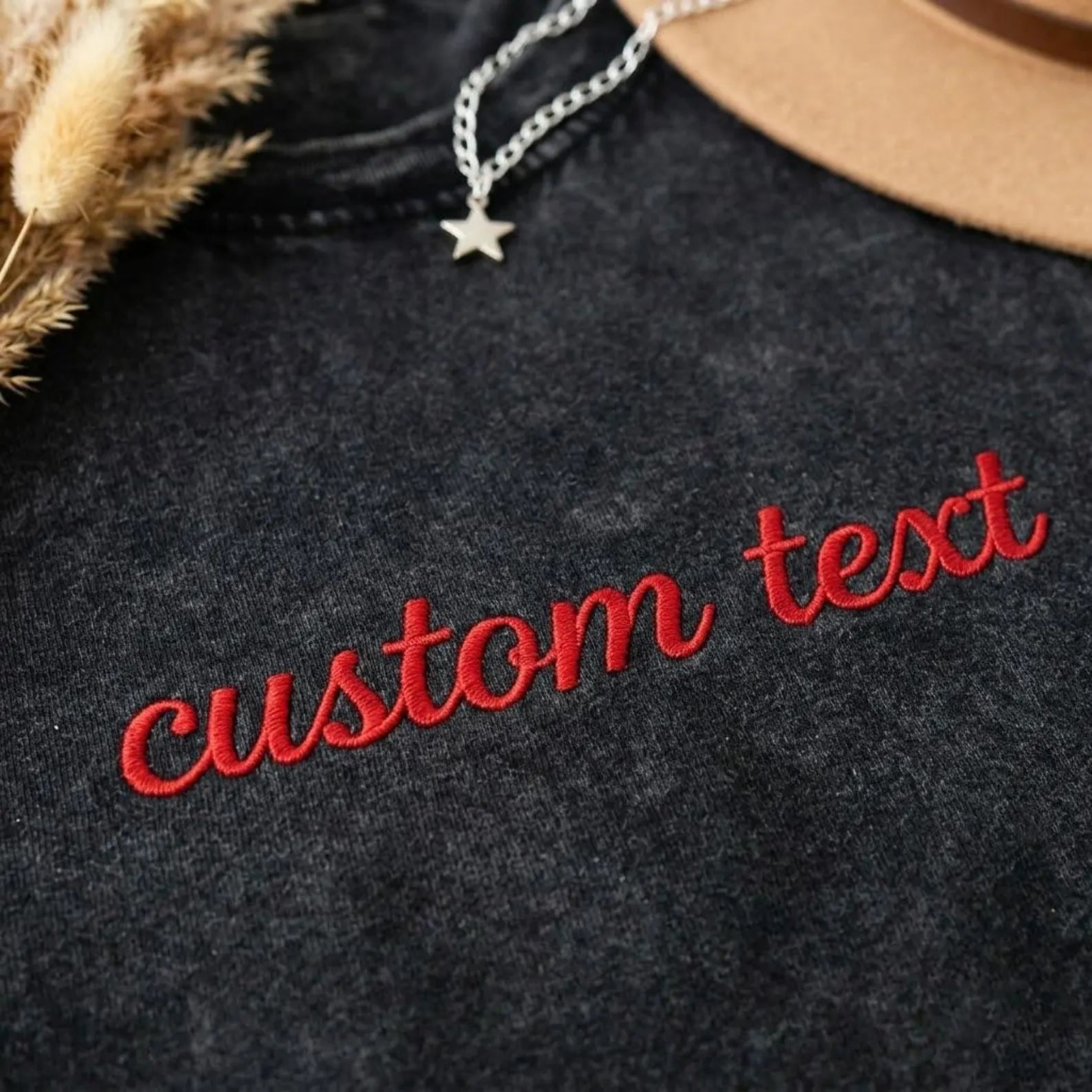 Custom Text Embroidery Oversized Tshirt