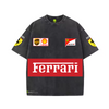 Ferrari Oversized Black Stonewash Tee